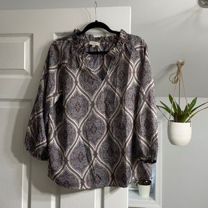 LOFT Print Silky Blouse